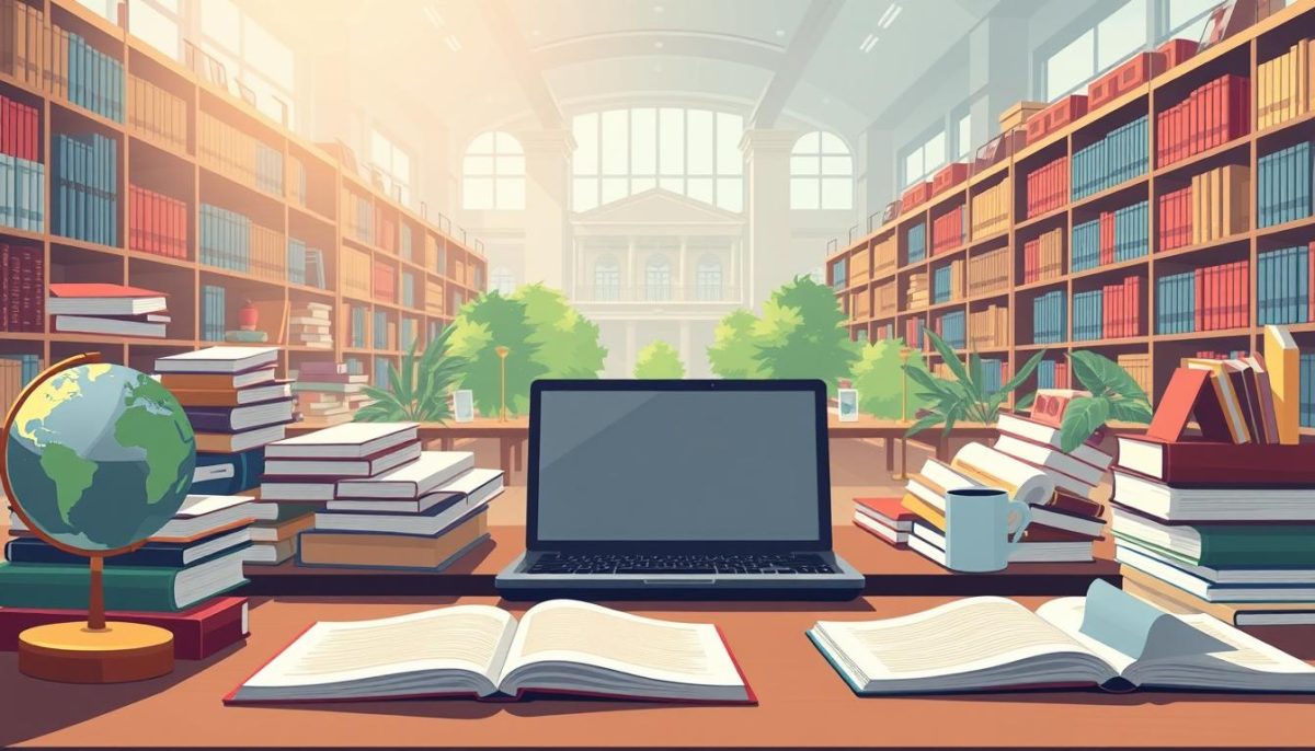 Μεταπτυχιακή διατριβή ανοιχτή πάνω σε γραφείο με σημειώσεις, συμβολίζοντας την ακαδημαϊκή καθοδήγηση του Anavasis.gr