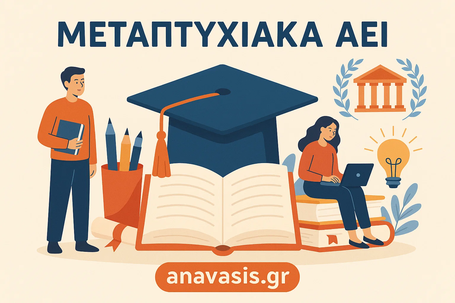 Βιβλίο και καπέλο ορκωμοσία μεταπτυχιακών ΑΕΙ με την βοήθεια του anavasis.gr